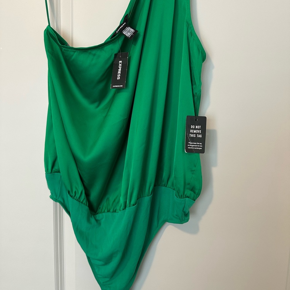 Express Asymmetrical Green Dress